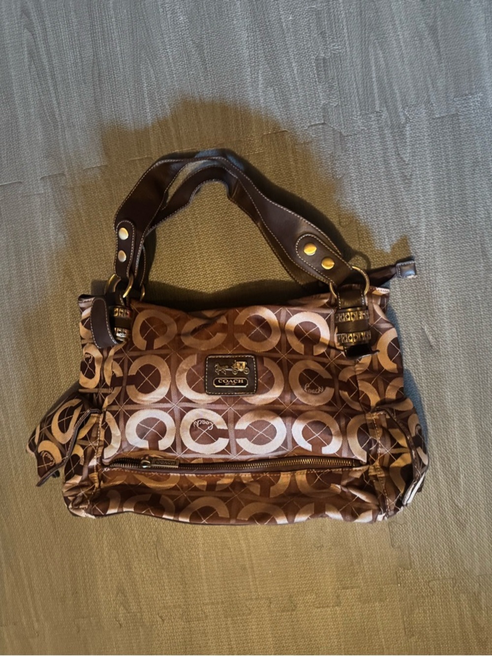 Coach Brown Signature Logo Shoulder Bag